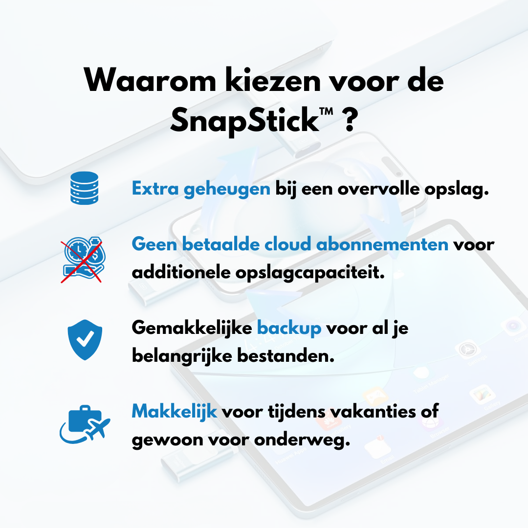 SnapStick™ Armazenamento Móvel